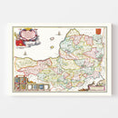 Vintage Map of Somerset 1665