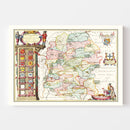Vintage Map of Wiltshire 1665