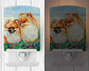 Pomeranian Ceramic Night Light Compact, UL-Certified, Ideal for Bedroom, Bathroom, Nursery, Hallway, Kitchen, 6x4x3, Multicolor