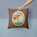 Pomeranian Decorative Throw Pillow 14x14 Indoor Outdoor Accent Cushion, Fabric Cover with Insert for Sofa, Bed, Porch & Living Room