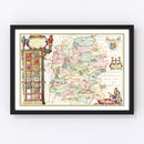 Vintage Map of Wiltshire 1665