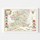 Vintage Map of Hampshire 1665