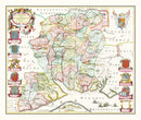 Vintage Map of Hampshire 1665