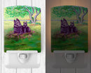 Schipperke and puppy Ceramic Night Light Compact, UL-Certified, Ideal for Bedroom, Bathroom, Nursery, Hallway, Kitchen, 6x4x3, Multicolor
