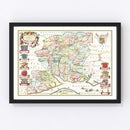 Vintage Map of Hampshire 1665