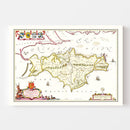 Vintage Map of the Isle of Wight 1665