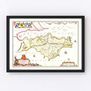 Vintage Map of the Isle of Wight 1665