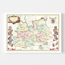 Vintage Map of Surrey 1665