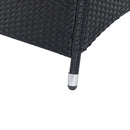 7 Piece Outdoor Patio Wicker Dining Set Patio With Adjustable Backrest Black Wicker + Dark Grey Cushion