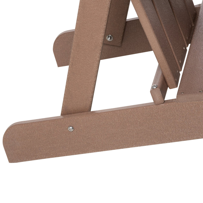 Adirondack Chair, Faux Wood Patio & Fire Pit Chair, Weather Resistant HDPE for Deck, Outside Garden, Porch, Backyard, Brown