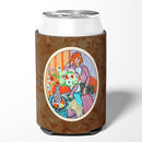 Lady with her Pug Can or Bottle Hugger Cooler Sleeve for Standard 12 oz Cans, Insulated Foam Beer & Soda Can Hugger Reusable