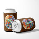 Lady with her Pug Can or Bottle Hugger Cooler Sleeve for Standard 12 oz Cans, Insulated Foam Beer & Soda Can Hugger Reusable