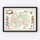 Vintage Map of Surrey 1665