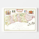 Vintage Map of Sussex 1665