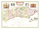 Vintage Map of Sussex 1665