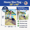 Lady with her Schipperke House Flag 28x40 Porch Sleeve Pole Decorative Outside Yard Banner Artwork Wall Hanging, Polyester