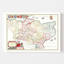 Vintage Map of Kent 1665