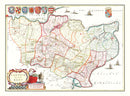 Vintage Map of Kent 1665
