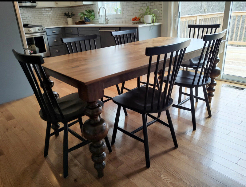 Massive Modern Spindle Leg Style Dining Table