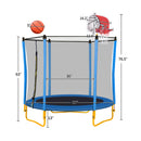 5.5FT Trampoline for Kids - 65" Outdoor & Indoor Mini Toddler Trampoline with Enclosure, Basketball Hoop and Ball Included