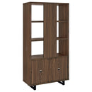 Rodger - 3 Shelf Cabinet Bookcase - Walnut by HouseOfZazla