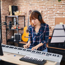 Folding Piano Keyboard 88 Keys Foldable Full Size Semi Weighted Piano Digital ElectronicÊPiano with LCD Screen Carry Bag Mic Sheet Music Stand Sticker