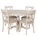 Modern Dining Table Set For 4, Round Table And 4 Kitchen Room Chairs, 5 Piece Kitchen Table Set For Dining Room, Dinette, Breakfast Nook by HouseOfZazla