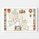 Vintage Map of Oxfordshire 1665
