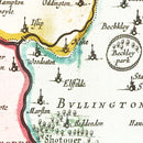Vintage Map of Oxfordshire 1665