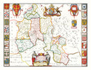 Vintage Map of Oxfordshire 1665