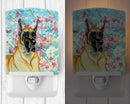 Fawn Great Dane Ceramic Night Light Compact, UL-Certified, Ideal for Bedroom, Bathroom, Nursery, Hallway, Kitchen, 6x4x3, Multicolor