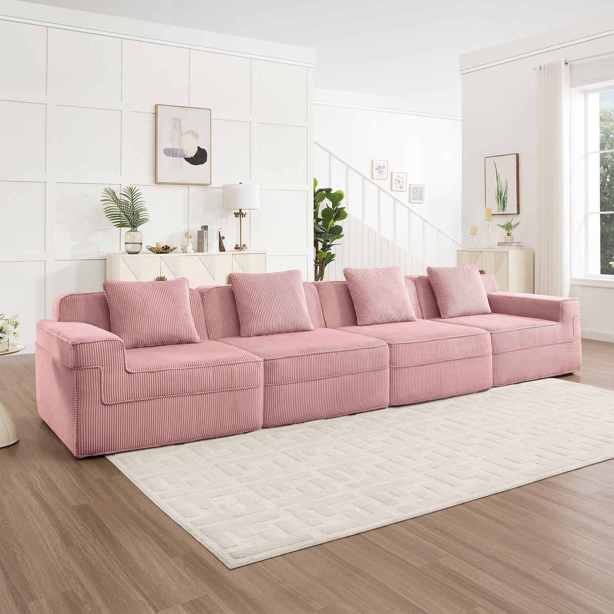 Modular 4 Seat Boneless Sofa, Cloud Sectional Couch, photo 2 of 10