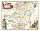 Vintage Map of Hertfordshire 1665