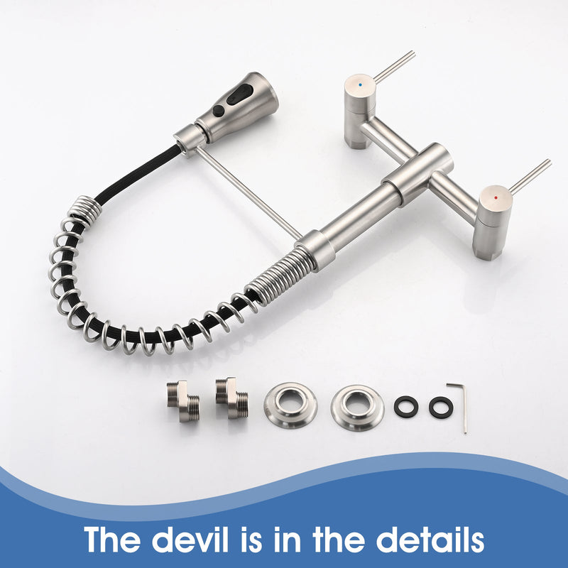 3 Functions Wall Mounted Bridge Kitchen Faucet