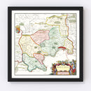 Vintage Map of Middlesex 1665