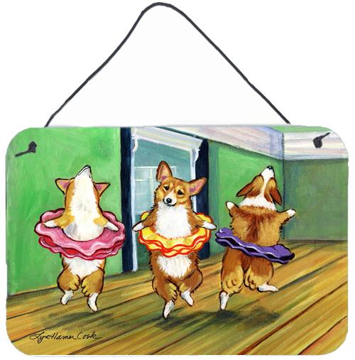 Little Ballerina Corgi Aluminium Metal Wall or Door Hanging Prints