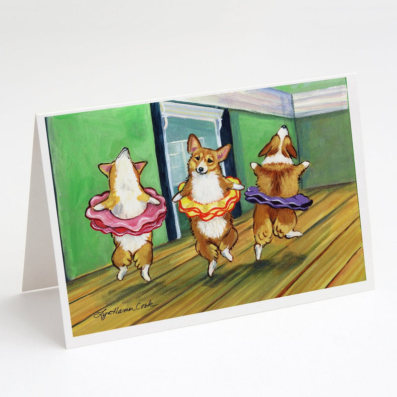 Little Ballerina Corgi Greeting Cards and Envelopes Pack of 8