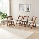 Solid Wood Upholstered Folding Chair Set, Dining Room (Set of 4) by HouseOfZazla