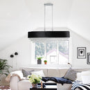 39' Modern Crystal Chandelier with Black Imitation Velvet Shade