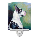Harlequin Great Dane Ceramic Night Light Compact, UL-Certified, Ideal for Bedroom, Bathroom, Nursery, Hallway, Kitchen, 6x4x3, Multicolor