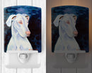 White Great Dane Ceramic Night Light Compact, UL-Certified, Ideal for Bedroom, Bathroom, Nursery, Hallway, Kitchen, 6x4x3, Multicolor