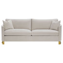 Corliss Upholstered Curved Track Arm Sofa Beige