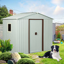 88.98" Outdoor Metal Storage Shed With Window by HouseOfZazla