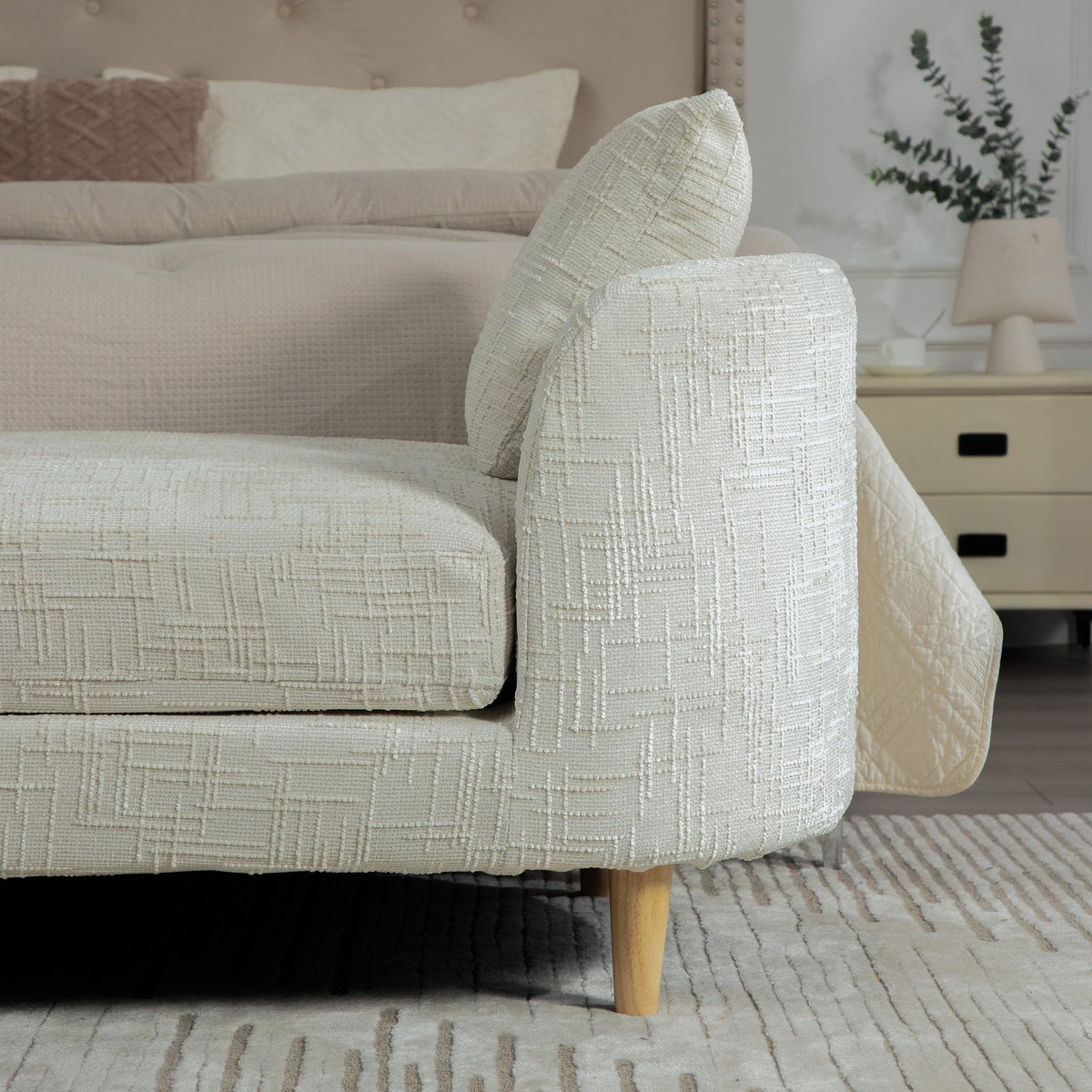 77.17" Wide Modern Upholstered End of Bed Bench, photo 6 of 10