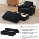 Modern Style Armchair Chaise Lounge Sofa Couch With Movable Storage Ottoman, USB Ports, Cup Holders, Phone Holder, Side Pockets by HouseOfZazla