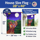 Trick or Treat Halloween Pug House Flag 28x40 Porch Sleeve Pole Decorative Outside Yard Banner Artwork Wall Hanging, Polyester