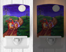 Trick or Treat Halloween Pug Ceramic Night Light Compact, UL-Certified, Ideal for Bedroom, Bathroom, Nursery, Hallway, Kitchen, 6x4x3, Multicolor