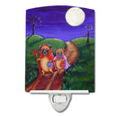 Trick or Treat Halloween Pug Ceramic Night Light Compact, UL-Certified, Ideal for Bedroom, Bathroom, Nursery, Hallway, Kitchen, 6x4x3, Multicolor