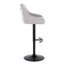 Hannah - Transitional Adjustable Barstool With Swivel With Rounded T Footrest (Set of 2) by HouseOfZazla