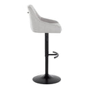Hannah - Transitional Adjustable Barstool With Swivel With Rounded T Footrest (Set of 2) by HouseOfZazla